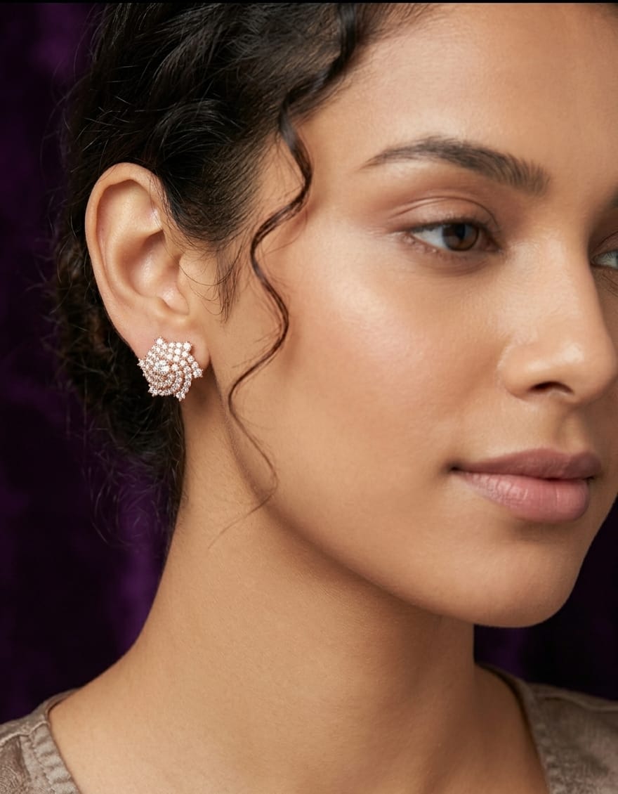 Golden Bloom Cluster Stud Earrings image 1