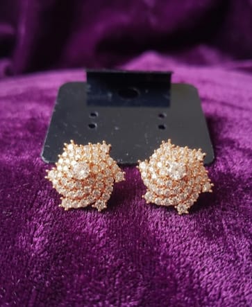 Golden Bloom Cluster Stud Earrings image 3