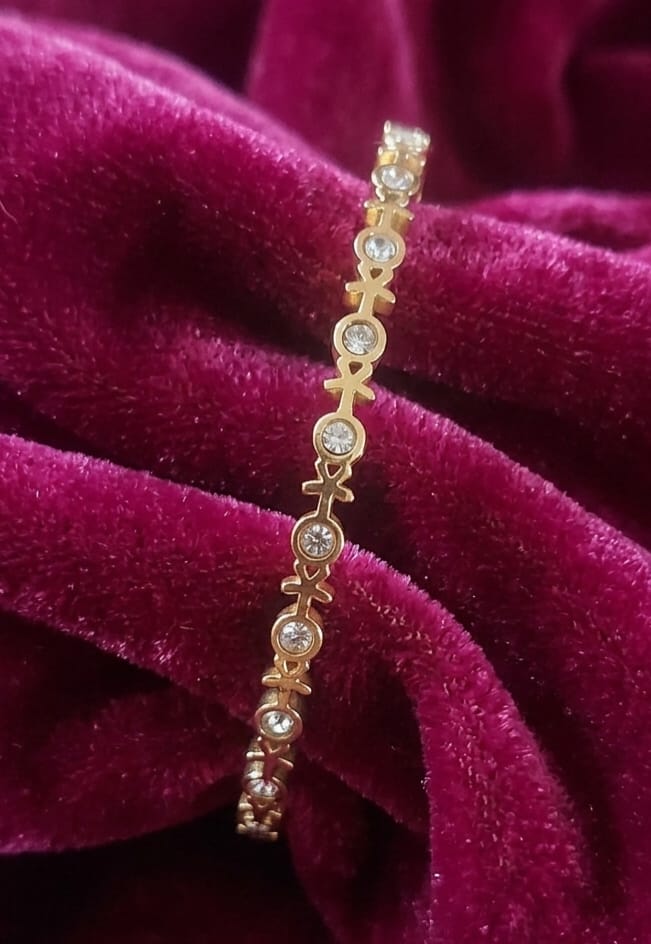 Artificial Crystal Studded Bangle Bracelet image 2