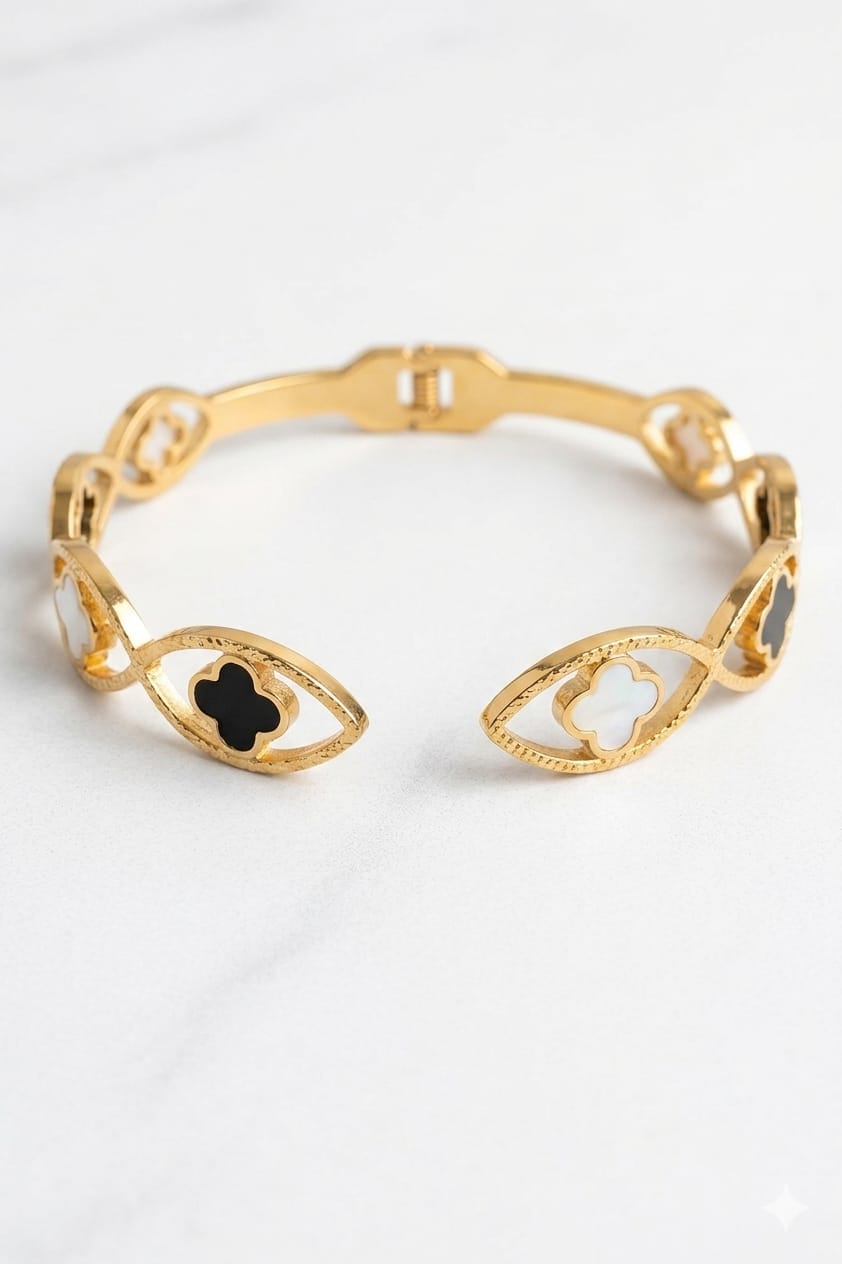 Clover Luxe Imitation Gold Bracelet image 2