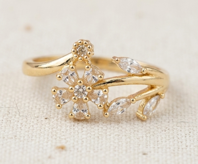 Floral Blossom Adjustable Ring image 1