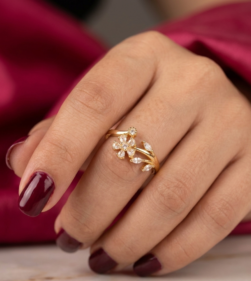 Floral Blossom Adjustable Ring image 3