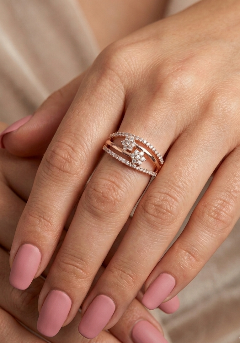 Rose Blossom CZ Ring image 3