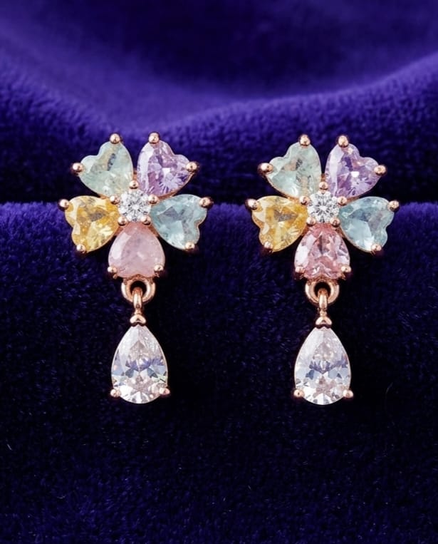Multicolor Floral Drop Earrings image 3