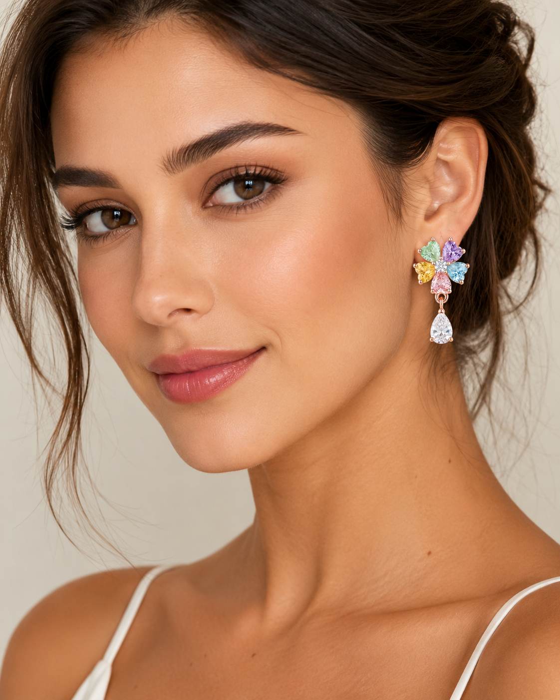 Multicolor Floral Drop Earrings image 1