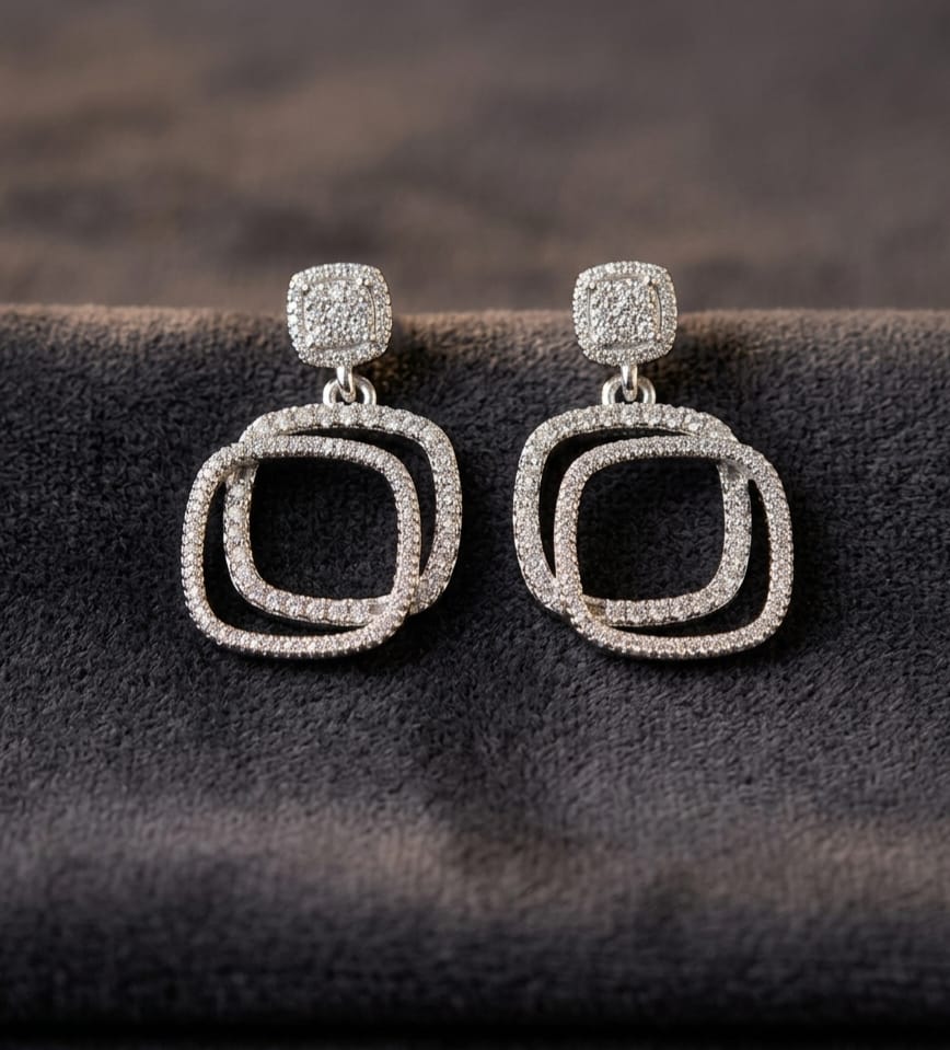 Elegant Square Loop Dangle Earrings image 2