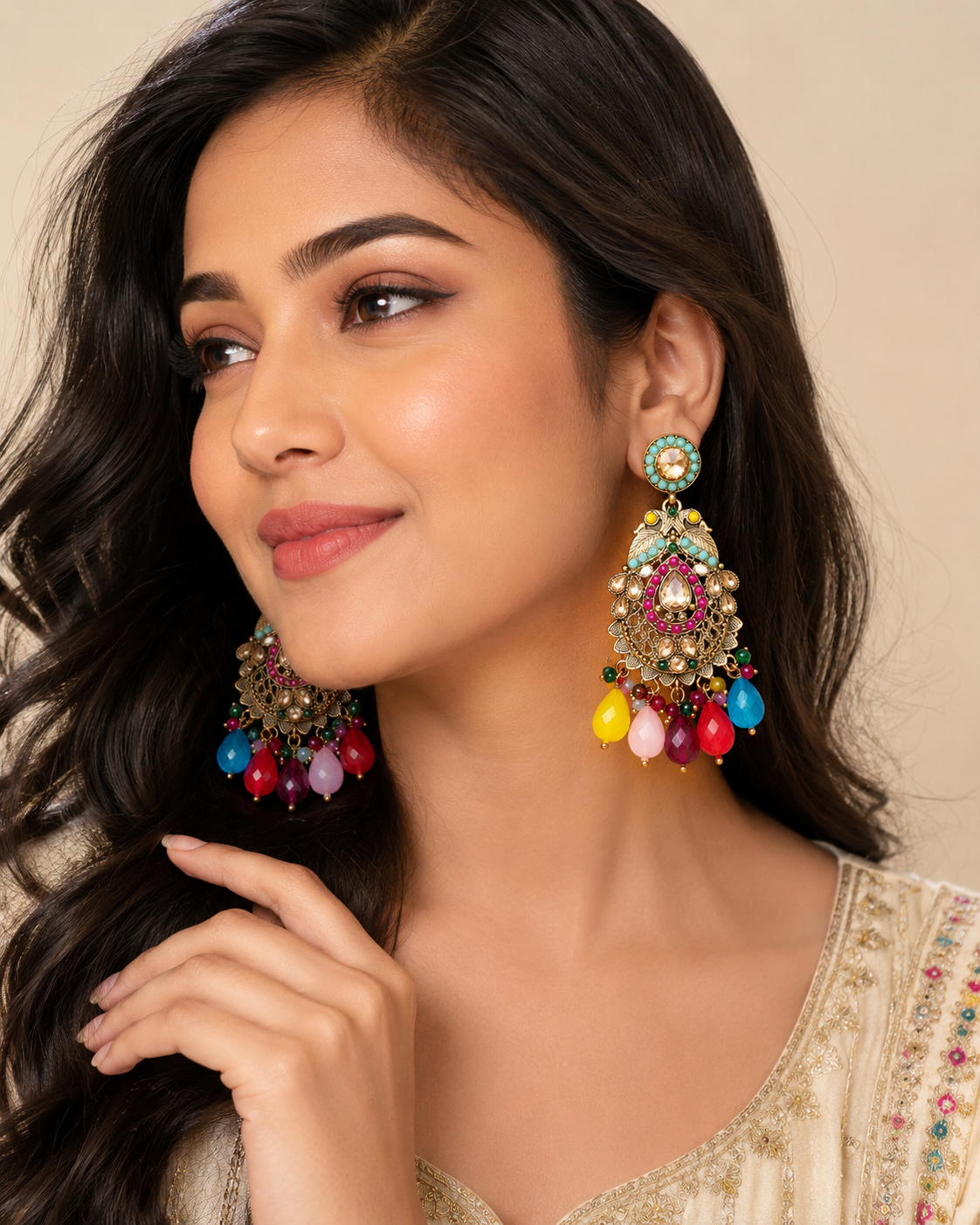 Colorful Tribal Dangle Earrings image 2