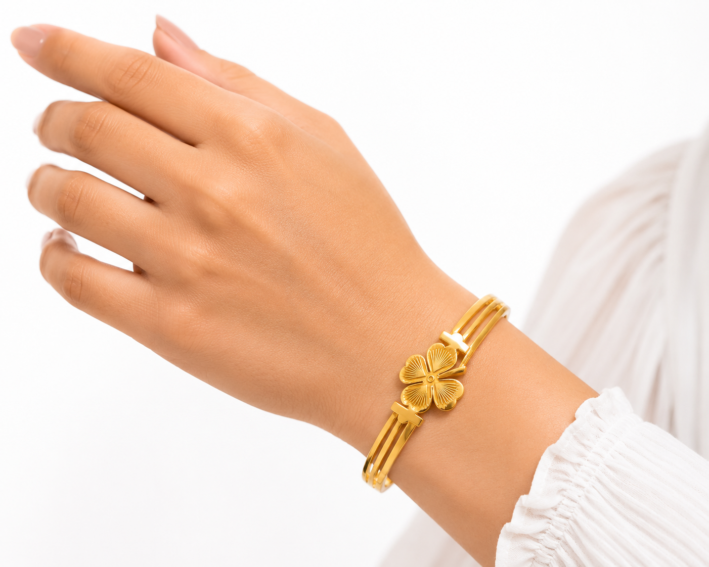 Elegant Floral Cuff Bracelet image 1