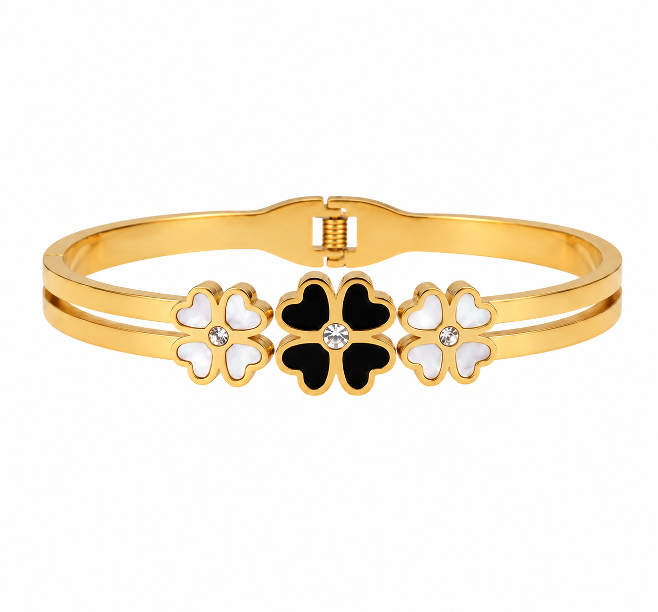 Black & White Clover Luxe Bracelet image 2