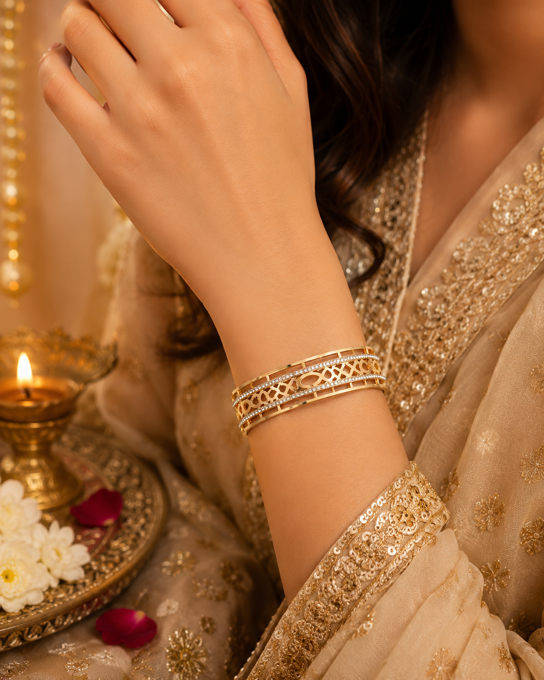 Royal Lattice Crystal Kada Bracelet image 4