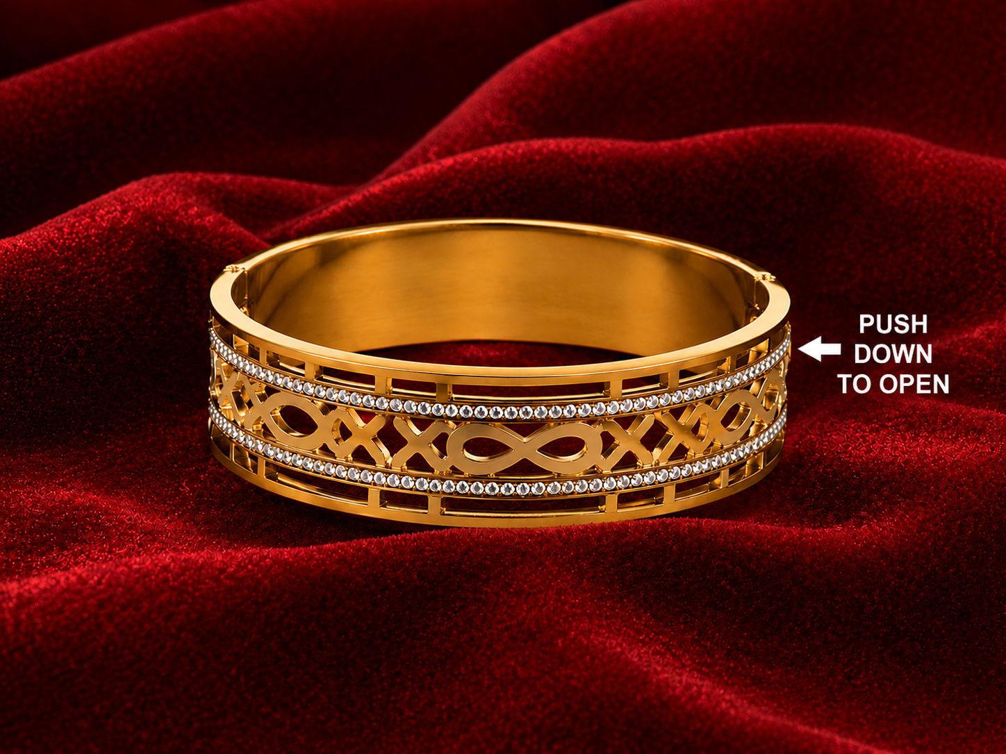 Royal Lattice Crystal Kada Bracelet image 2
