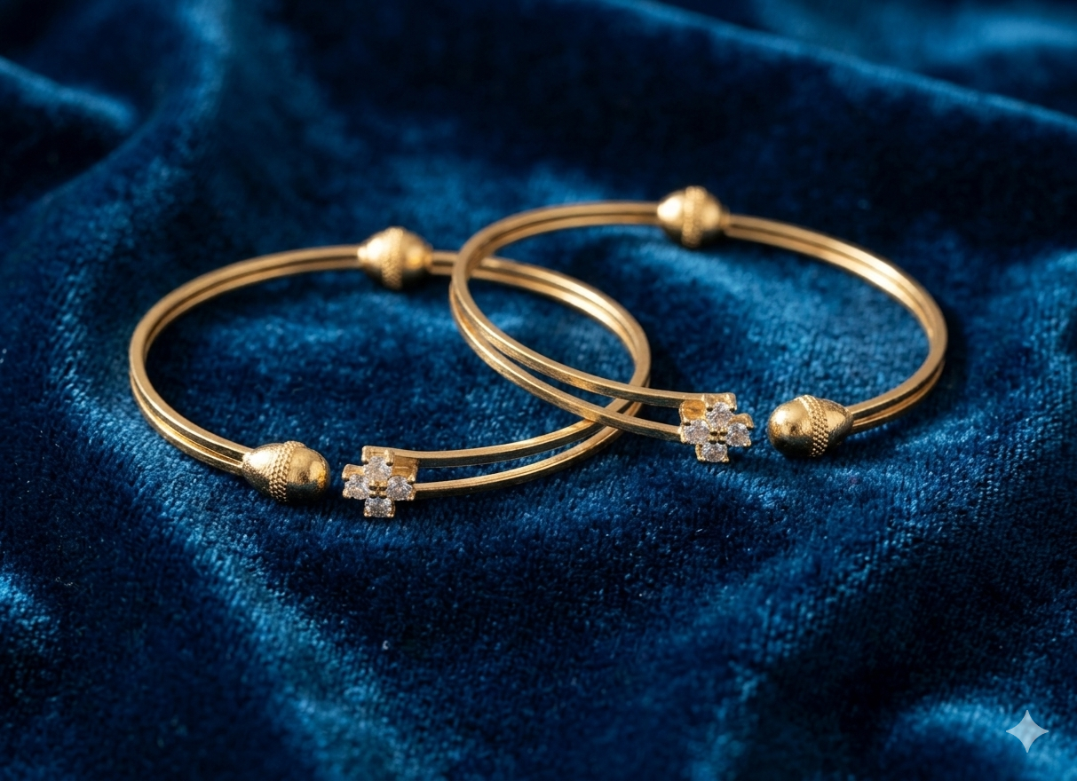 Elegant Floral Open Bracelet Set image 2