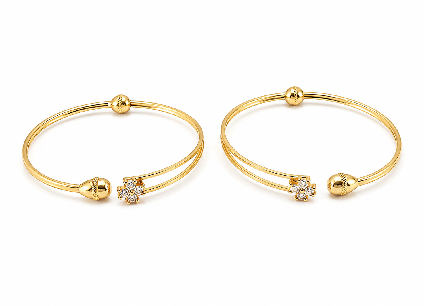 Elegant Floral Open Bracelet Set image 3