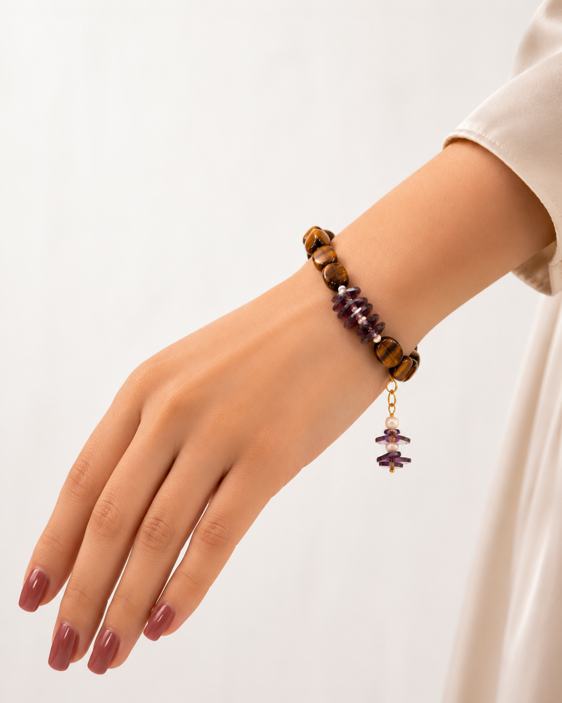 Tiger Eye Crystal Charm Bracelet image 3