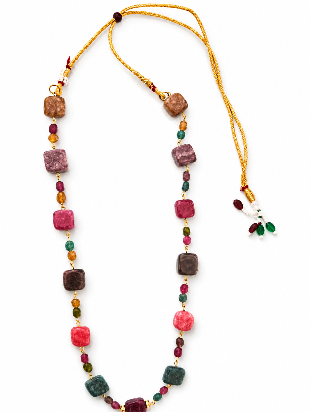 Handcrafted Multicolor Natural Stone Beaded Necklace image 3