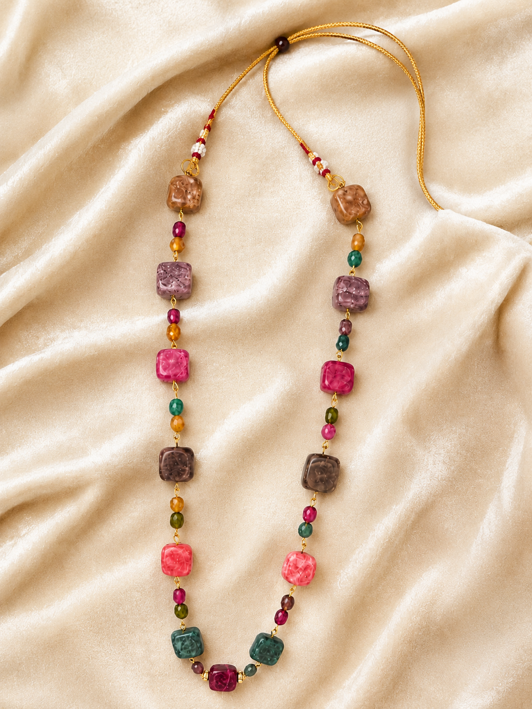 Handcrafted Multicolor Natural Stone Beaded Necklace image 4