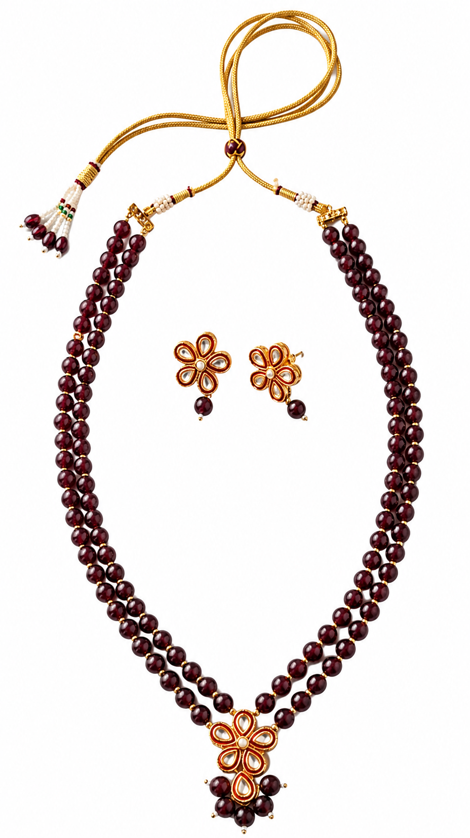 Brown Beaded Necklace Set for Women image 3