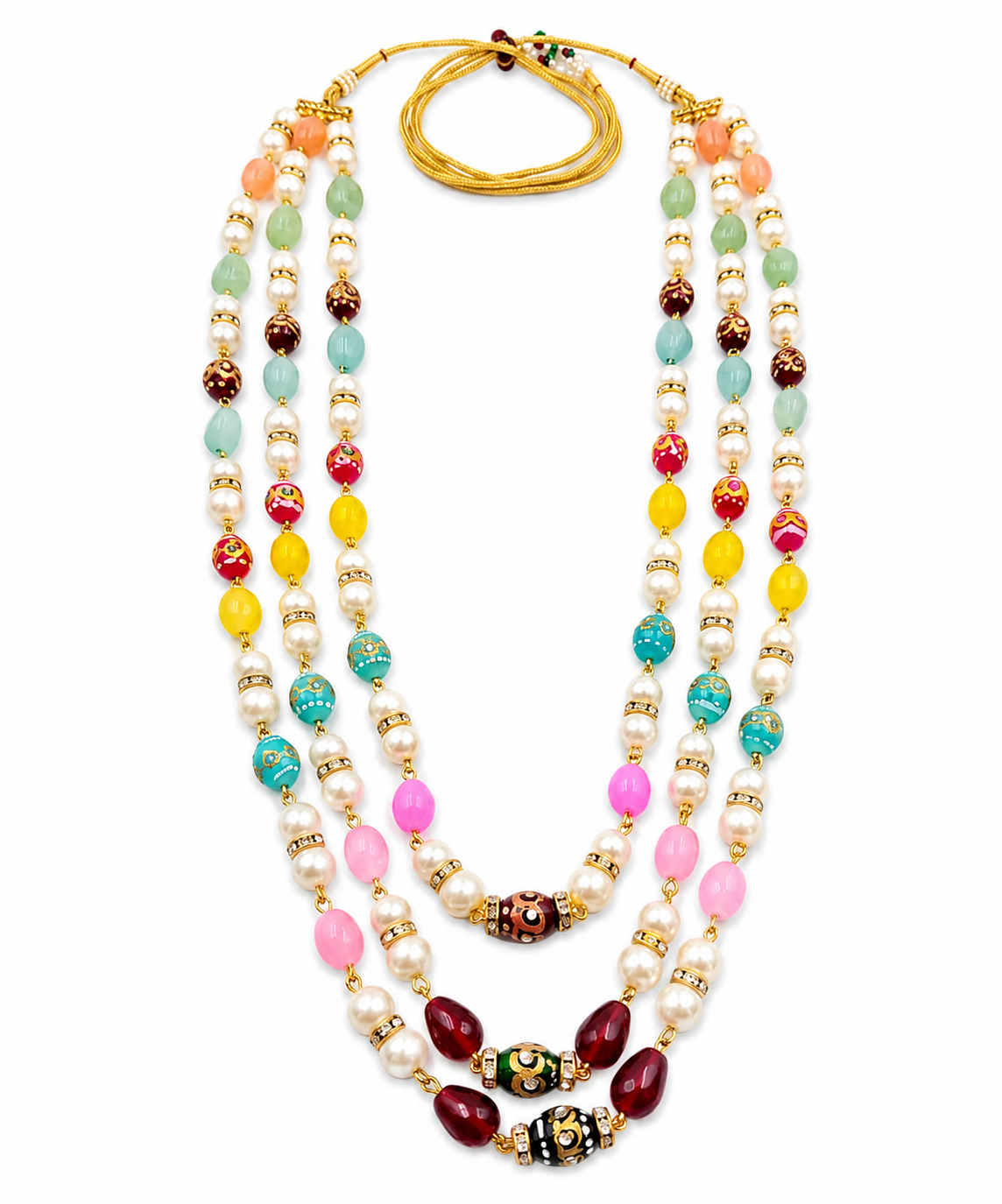 ZENZE Handmade Multicolor Pearl & Beaded Layered Necklace for Women image 4