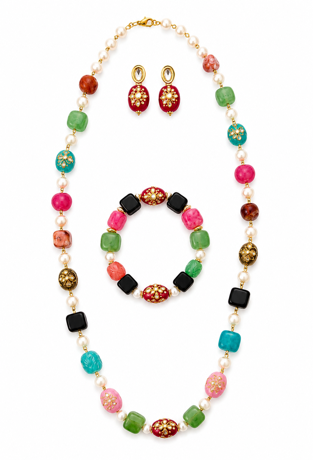 ZENZE Multicolor Beaded Jewelry Set image 2